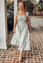 Floral Tile Smocked Dress | Blue