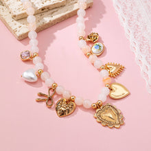 Beaded Charm Necklace | White