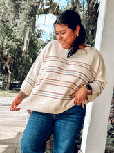 Oversize Drop Shoulder Striped Top