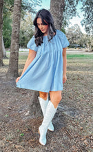 Darlin Pleated Mini Dress | Sky Blue