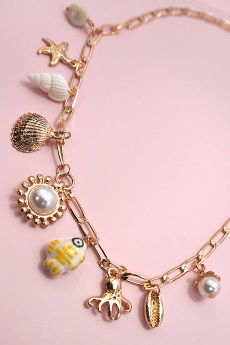 Pearl Fish Sealife Charm Necklace