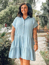 Morning Blues Collared Dress | Dusty Blue