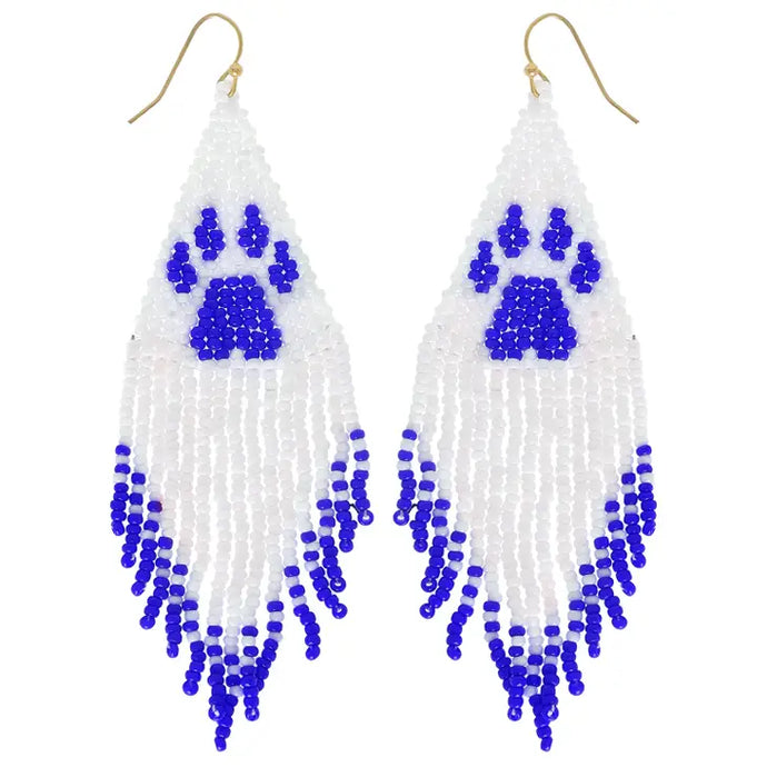 picture 1 WIldcat Paw Fringe Earring | Blue 