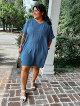 Airflow VNeck Tee Dress | Dusty Blue