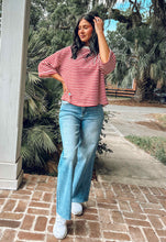 Tie Striped Oversize Top | Rust
