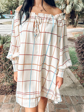 Plaid Ruffle Mini Dress | Cream