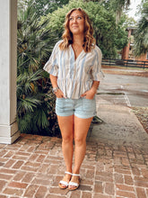 Bell Striped Top | Blue
