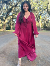 Charmed Bow Maxi Dress | Cranberry