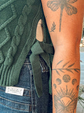 Cable Knit Sweater Vest | Green