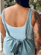 Polka Dot Edge Crop Tank | Blue