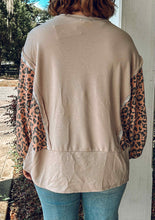 Terry Leopard Dolman Top | Taupe