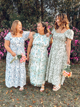 Floral Tulle Midi Dress | Blue