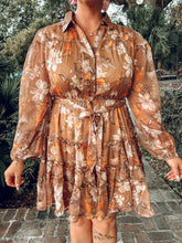 Annie Floral Collared Dress | Brown