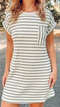Textured Striped Dress | Sage