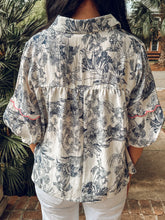 Toi De Floral Top | White/Blue