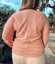 Reverse Stitch Ribbed Top | Pink