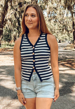 Nautical Striped Knit Vest | Navy