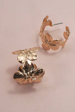 Flower Circular Hoop Earrings | Gold