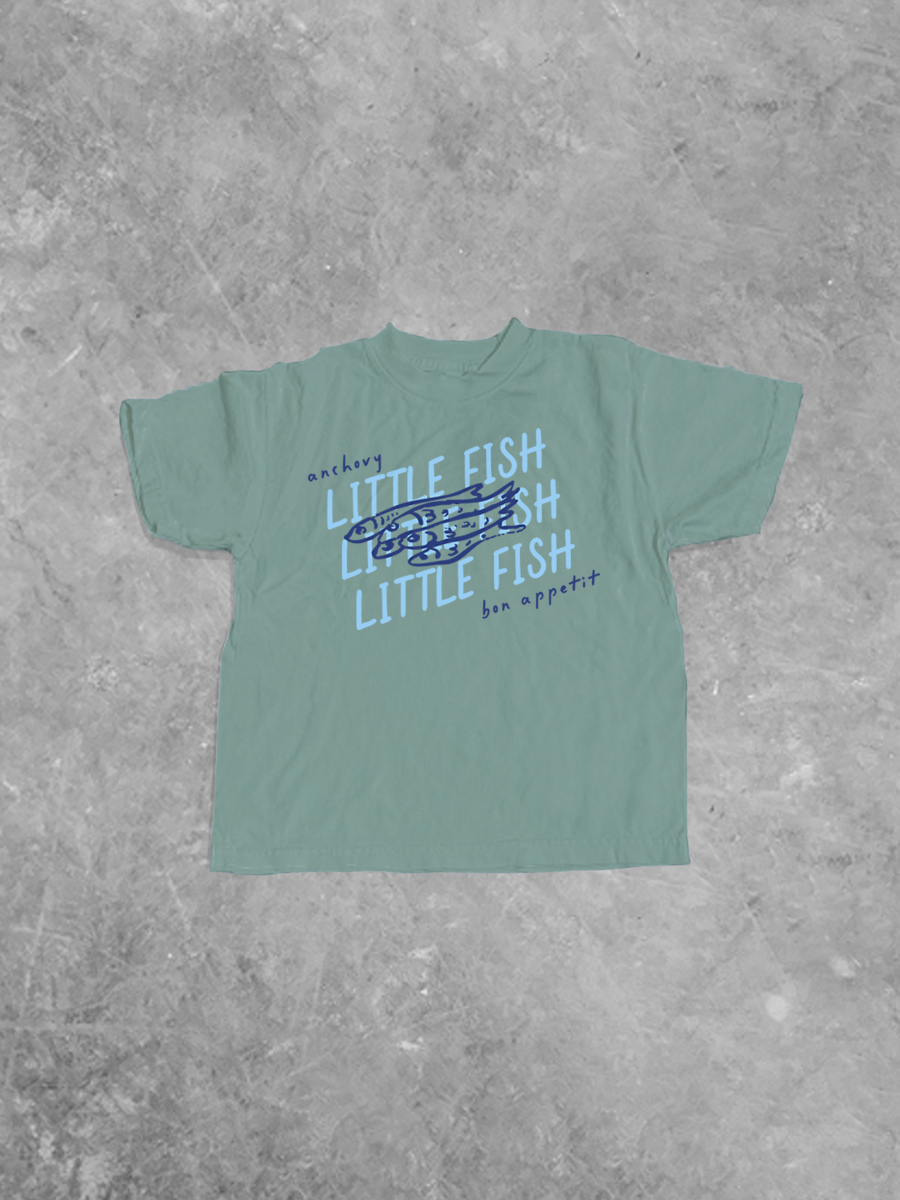 Anchovy Little Fish Boxy Tee | Green