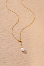 Pearl Y Necklace | Gold