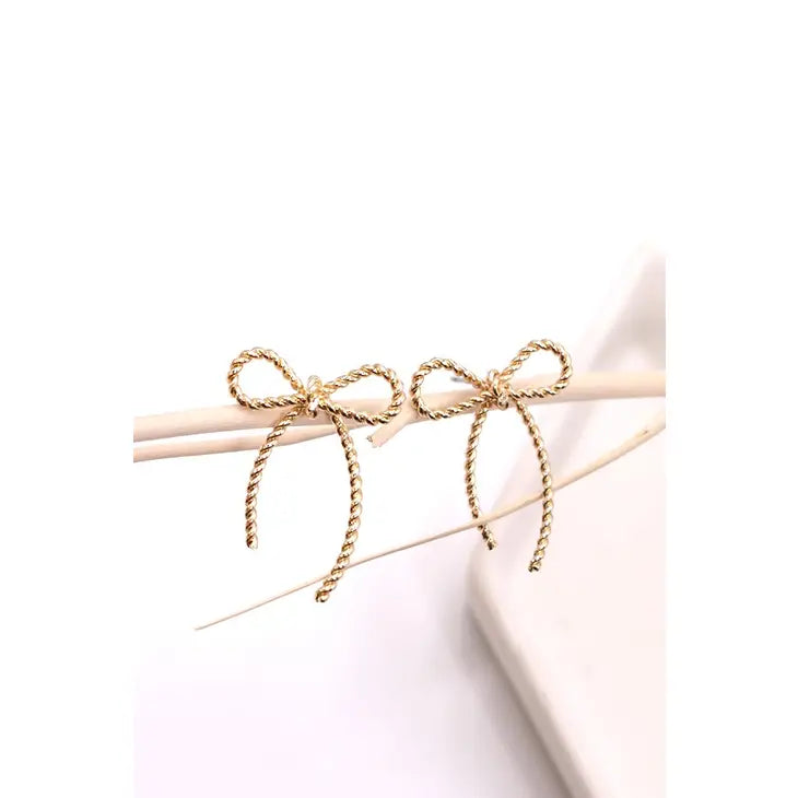 Rope Bow Stud Earring