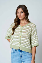 Crochet Knit Cardigan | Olive
