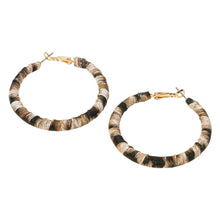 Leopard Fabric Wrapped Hoop Earrings