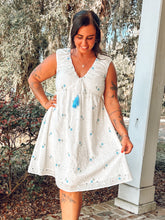 Seersucker Eyelet Mini Dress | White
