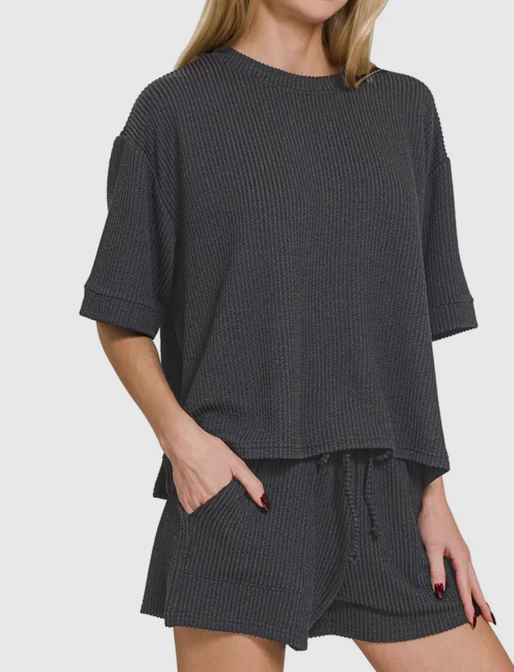 Corded Short Set | Black