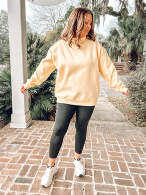 Mock Reversed Neck Sweatshirt | Pale Yellow