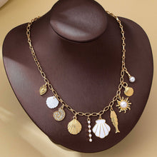 Ocean Seashell Fish Charm Necklace