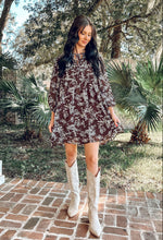 Fall Floral Babydoll Dress | Dark Chocolate