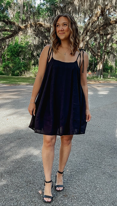 Runaway Tie Strap Dress | Black