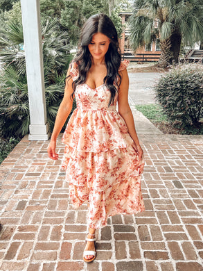 August Floral Midi Dress | Soft Pink