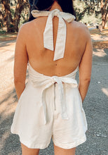 Coastal Denim Halter Romper | White