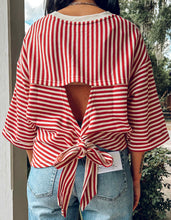 Tie Striped Oversize Top | Rust