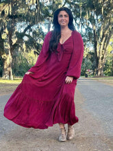 Charmed Bow Maxi Dress | Cranberry