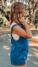 Denim Shortall Romper | Medium Blue