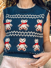 Teddy Bear Vest Sweater | Navy