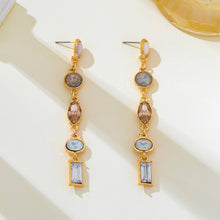 Shape Gemstone Linear Drop Earrings