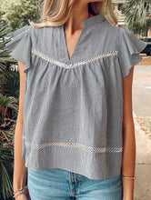 Gingham Flutter Top | Black