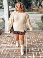 Boat Neck Waffle Knit Top | Butter Yellow