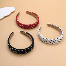 Polka Dot Padded Headband | Black