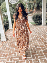 Falling Floral Midi Dress | Brown
