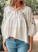 Boho Floral Tie Top | White
