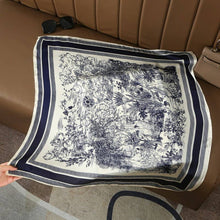 Floral Toile Print Bandana Scarf | Navy