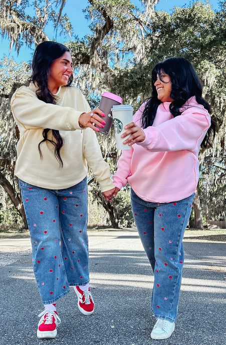 My Heart Embroidered Denim