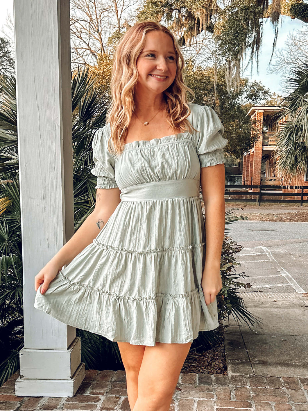 Spring Mini Dress | Sage