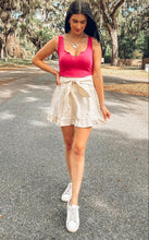 Textured Mini Skirt | Cream