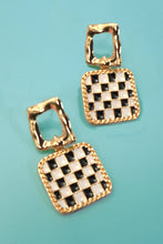 Square Checkered Earring | Gold